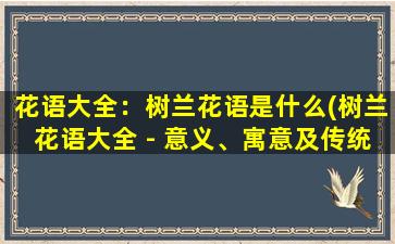 花语大全：树兰花语是什么(树兰花语大全 - 意义、寓意及传统象征)